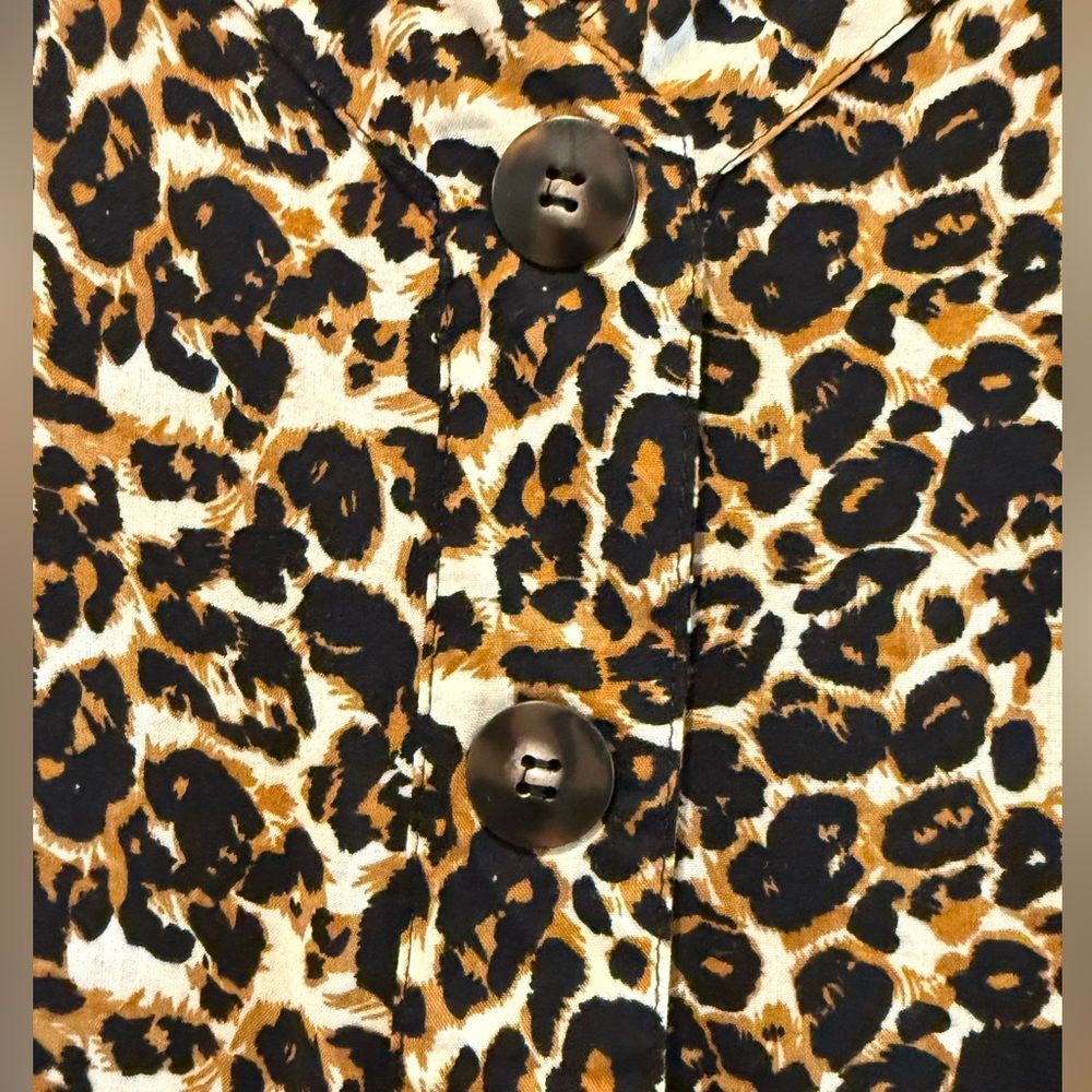 Umgee Leopard Print Button Down Boho Midi Shirt D… - image 3